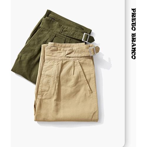 PRETO BRANCO 2021 New Products British Army Gurga Khaki Casual Pants Mens Loose Pants Gurkha Bermuda Pants OQR