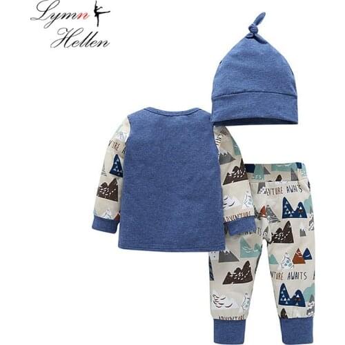 Children Set Kids Clothes New Years Costumes Three-piece T-shirt Pants Hat Cotton Long Sleeve Clothing Autumn Winter Play Mats