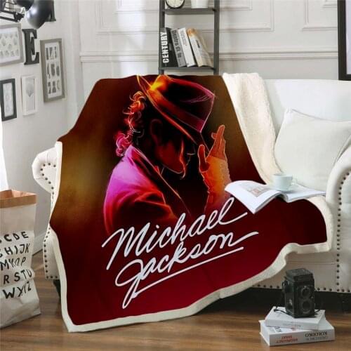 Newest Michael Jackson 3d printed fleece blanket for Beds Hiking Picnic Thick Quilt Bedspread Sherpa Throw Fashion Blanket