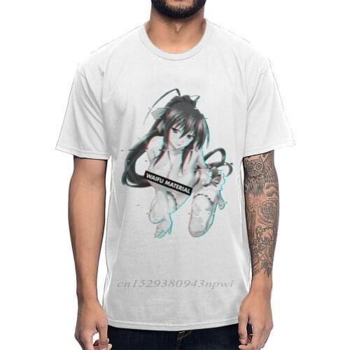 T-shirt Sexy Kawaii Anime Waifu Material Hentai T shirt New Custom High School 100% Cotton Fashion Tee Shirt