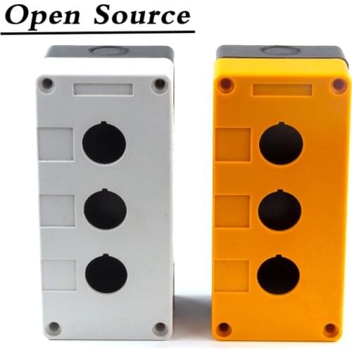 22mm LAY37(y090) LA38 XB2 Push Button Switch Metal Button Switch Indicator Light Control Box Waterproof and Dustproof 3 Hole