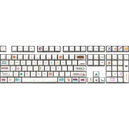104Pcs/Set Key Caps Universal Dye-sublimation Fine Texture Mini Mechanical Keyboard Keycaps Replacement for PC