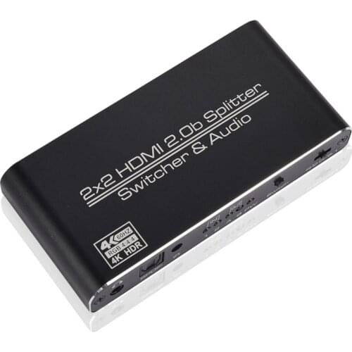 4K 60Hz HDMI-compatible Switch 2 In 2 Out HDMI-compatible 2.0 Switcher 2X2 HDR 3D HDCP2.2 Adapter for PS3 PS4 Pro Dolby Atmos