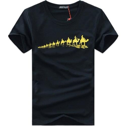 Fashion Camel Print Mens T-shirt Short-Sleeve O-Neck S-5XL Plus Size Soft T Shirt Casual Tops Tees Outdoor Sports Clothing