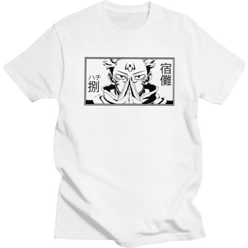 Jujutsu Kaisen T Shirt for Men Soft Cotton Tshirt Unique Tees Short Sleeves Japanese Anime Manga Ryomen Sukuna T-shirt Clothing