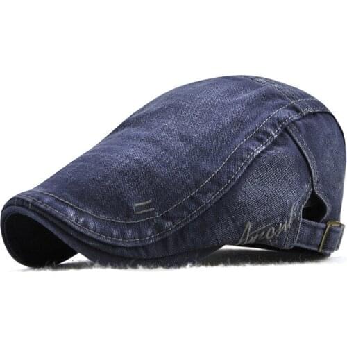 Embroidered Letters Cap Mens Outdoor Berets Sun Hat European and American Washed Old berets 13608