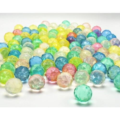 100pcs Fantasy Diamond Bouncy Ball Child Bath Tub Solid Floating Water Elastic Rubber Bouncing Balls Colorful Anti Stress Toy