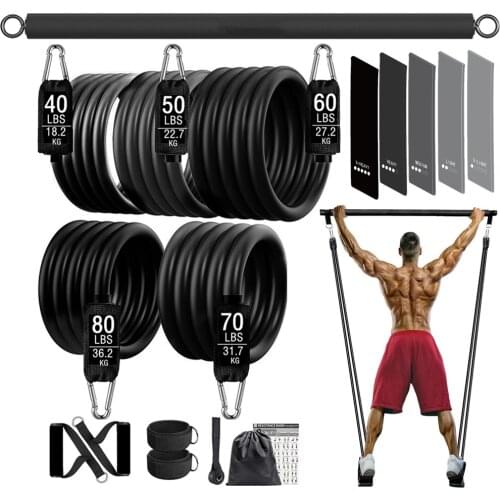 11/17Pcs Gym Fitness Resistance Bands Set Yoga Stretch Pull Up Assist Rope Straps Crossfit Training At Home Workout Equipment