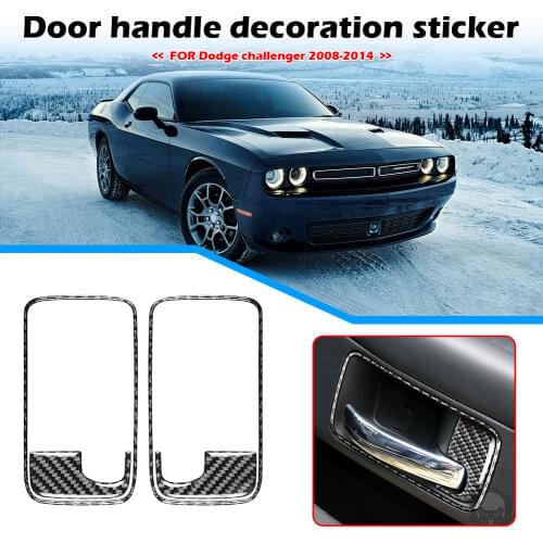 Car Panel Trim Sticker Decoration Interior Door Handle Frame Cover Decoration for Dodge Challenger 2008-2014 LHD