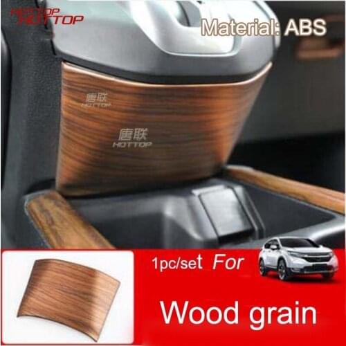HOTTOP Wood Grain Shift under cover paillette For HONDA CR-V CRV 2017 2018 5th Gen AT(LHD&RHD) Carbon Fiber Texture car styling
