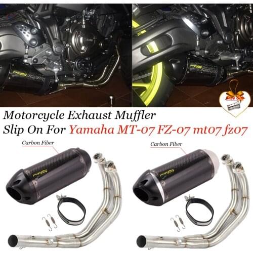 MT07 FZ07 motorcycle Exhaust Full system For Yamaha MT-07 FZ-07 Tracer 2014-2019 with Muffler XSR700 2016-2019