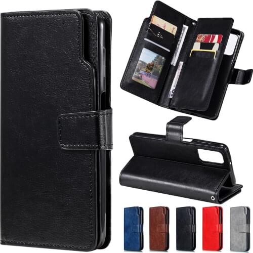 Retro PU Leather Multi Card Slots Wallet Case For iPhone 5 5S 6 6S 7 8 Plus SE 2020 X XR XS Max 11 Pro Max 12 mini Phone Cover
