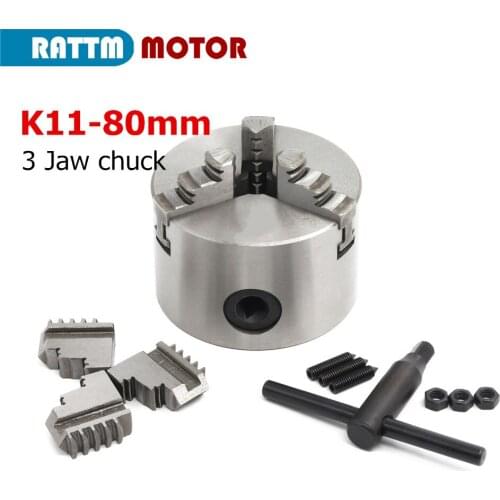 3 Jaw mechanical lathe chuck self-centering K11-80mm Manual chuck Three chuck