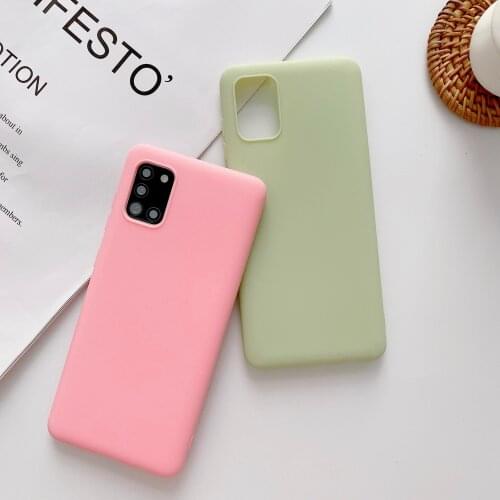 Silicone Case For Samsung Galaxy A32 A42 A41 A52 A12 A72 5G Solid Candy S20 S21Ultra A71 A51 A50 A70 S20FE A20E TPU Cases Cover