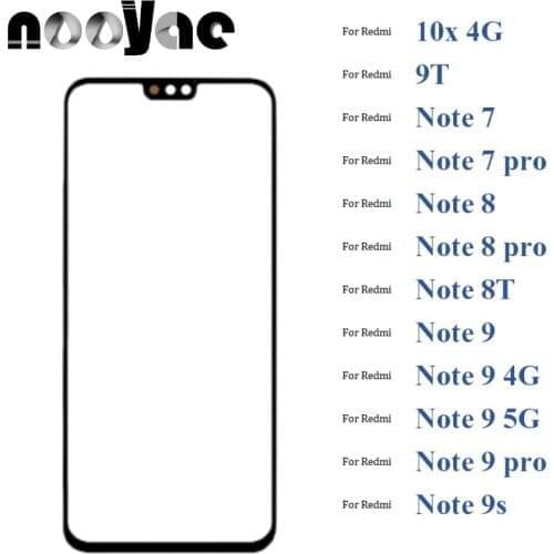 Black Digitizer LCD Sensor Glass For Xiaomi Redmi Note 7 8 8T 10x 4G 9T 9 Pro 9s Touch Screen Glass lens Panel 5pcs/lot