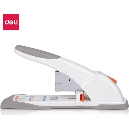 Deli 80 Pages with Sliding Ruler Heavy-Duty Stapler Suitable for 23/6 23/8 23/10 23/12 23/13 Staples White