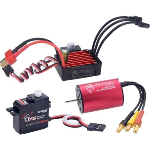 SURPASS HOBBY KK Waterproof Combo ESC Brushless Motor 2430 6300KV 2S with 25A ESC 17G Servo for 1/16 1/18 RC Drift Car