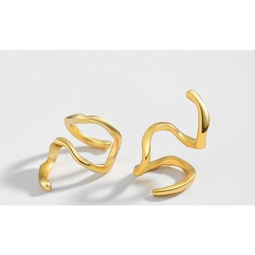 1Pair Authentic 925 Sterling silver Multi-Rows Irregular Line Ear-Bone Cuff Clip Earrings (No pierced) C-F21072006