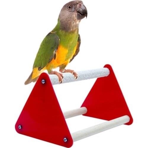 1Pc Bird Perch Bracket Bite Grinder Claw Fun Toys Parrot Triangle Acrylic Stand