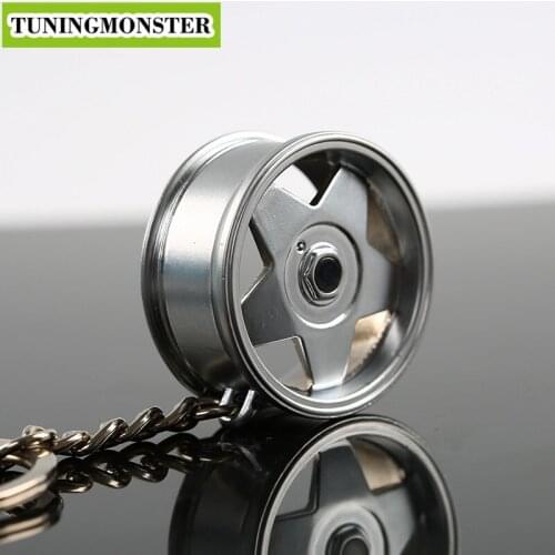 Lot 10PCS Zinc Alloy Metal Car Auto Sports Racing Wheel Rim Mini Keychain Key Chain Ring Keyring Pendent Keyfob BOR Design A BET