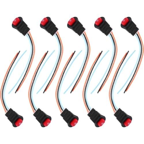 10pcs Motorcycle LED Double Flash Turn Signal Flashing Warning Lamp Switch Button Comes With 3 Wire