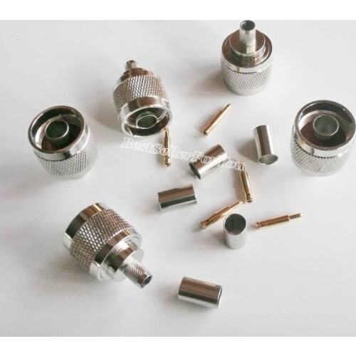 10Piece N Male Plug Crimp For RG8X RG-8X LMR240 Straight RF Connector