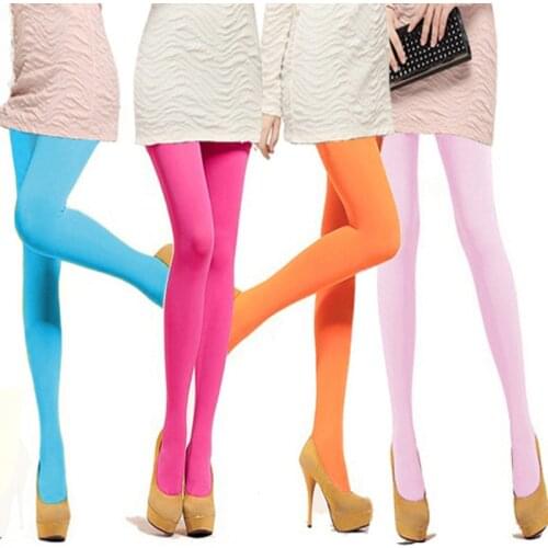 120D Woman Tight Candy Color Anti-hook Tear Resistant Super Elastic Velvet Pantyhose Sexy Female Stocking Spring Autumn Winter