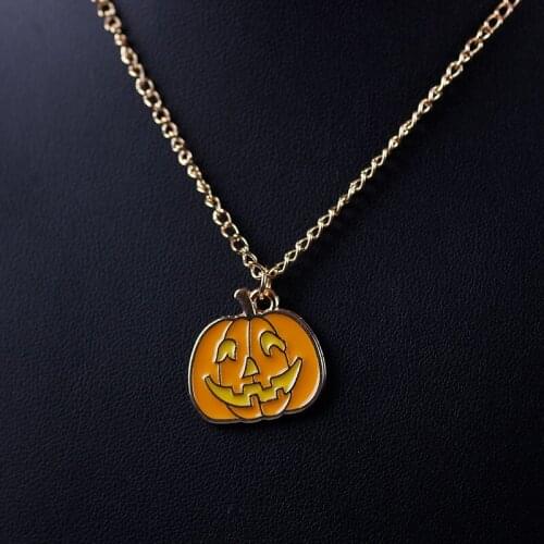 2020 New Halloween Decoration Pumpkin Head Pendant Necklace Female Party Prom Men And Women Accessories Jewelry Gifts wholesale