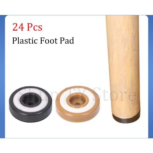 24 Pcs Rubber Furniture Pads Cabinet Bottom Pads Chair Feet Floor Protectors Screws Non-slip Furniture Feet Table Leg Covers