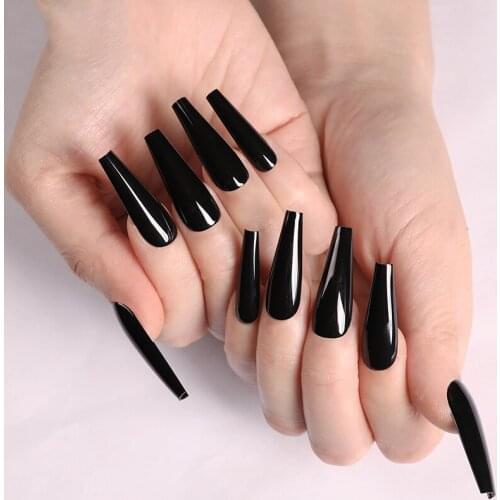 5 Sets Super Long Nail Tips Ballet Coffin Ballerina False Nails Salon Craft Detachable Fake Nails Art Decoration Nail Display