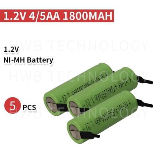 5 PCS/lot KX Original New 1.2V 4/5AA 1800mAh Ni-Mh 4/5 AA Ni Mh Rechargeable Battery With Pins Free Shipping