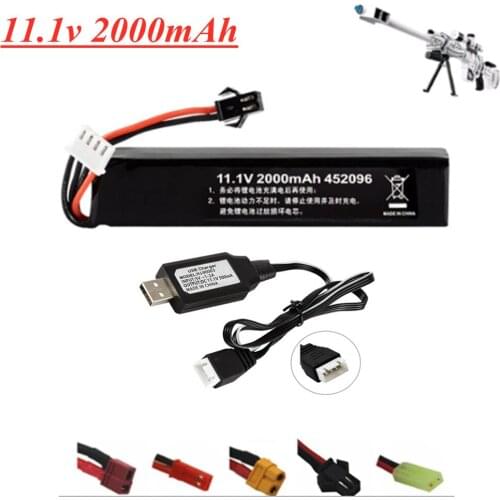 11.1v Lipo Battery for Water Gun Airsoft 3S 11.1V 2000mAh 30C 452096 battery chager for Airsoft BB Air Pistol Electric Toys Guns