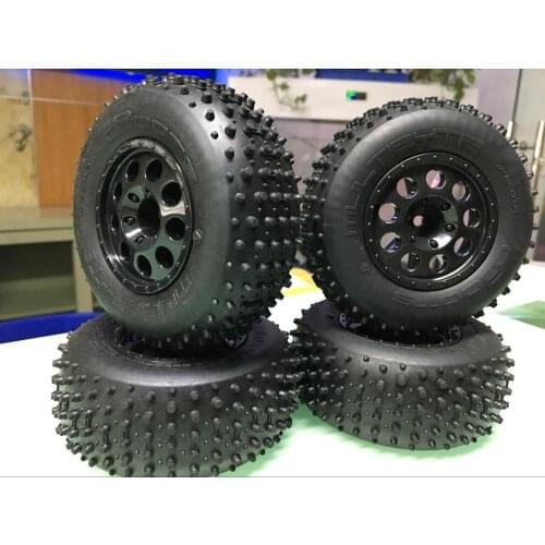 ARRMA 1/10 HQ727 slash REMO Vcar A10 Hobao 10sc 1/10 Short black wheels Course tire set 4PCS