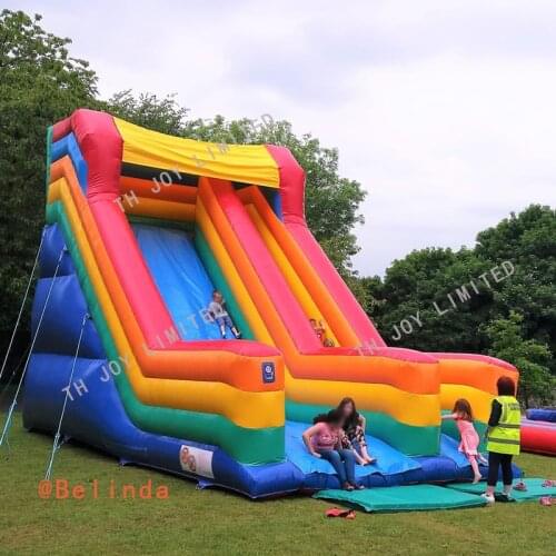 Free Sea Shipping! 9x5.5x5mh Large Inflatable Slide Rainbow Inflatable Slide Trampoline With Slide