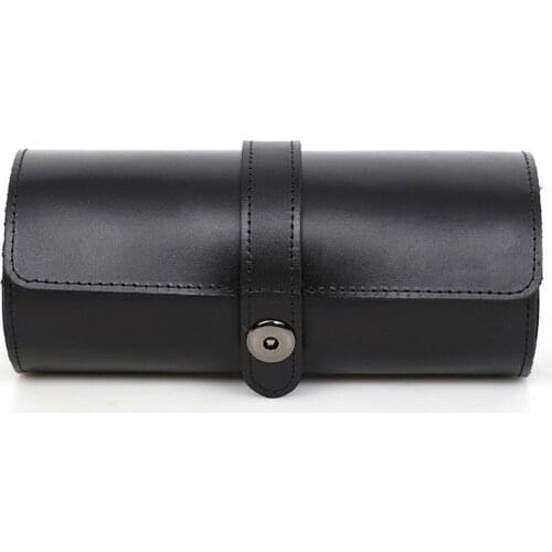 Watch Storage Box Round Buckle Design PU Waterproof Dustproof Anti Falling Large Capacity Easy to Carry Jewelry Box