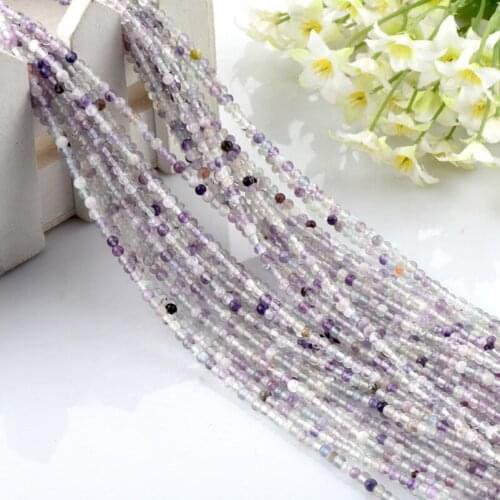 Natural Amethysts Beads Stones Loose Bead for Jewelry Making Bracelet Necklace (Size 3mm,Length 15")