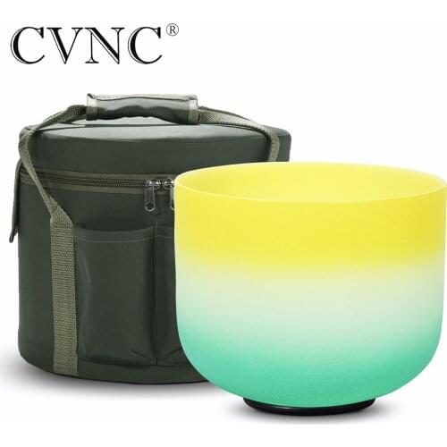 CVNC 8" Note E Solar Plexus Chakra Frosted Quartz Crystal Singing Bowl Carry Case included