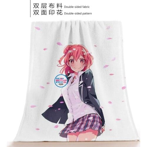 My Youth Love Story Really Has A Problem Animation Winter Thick Nap Soft Warm Flannel Double-sided Printing Double Blanket
