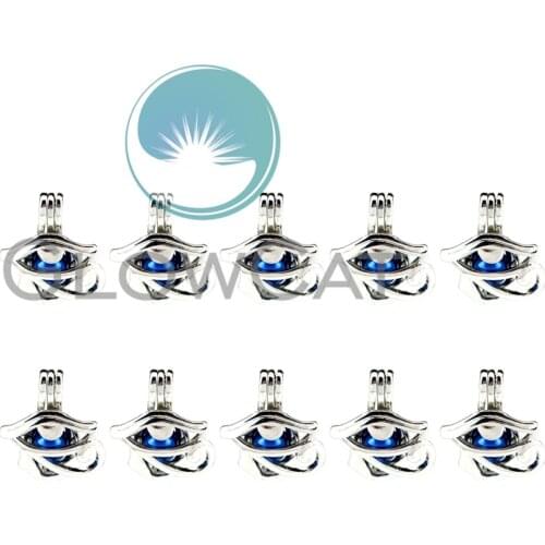 Egyptian Eye Of Horus Beads Cage Pendant Essential Oil Diffuser Pearl Cage Locket Pendant 10x K974