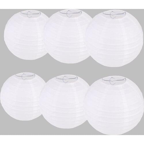 4-6-8-10-12-14-16inch Round Chinese Paper Lantern Wedding Birthday Home Decoration White Paper Lampion Festive & Party Supplies