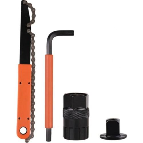 4Pcs/Set Cassette Removal Tools High Hardness Anti-deformation Stainless Steel Bicycle Freewheel Lockring Remover Tools for Bike