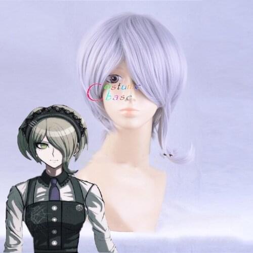 Dangan Ronpa Danganronpa V3 Tojo Kirumi Gray Short Heat Resistant Synthetic Hair Cosplay Prop Halloween Party + Free Wig Cap