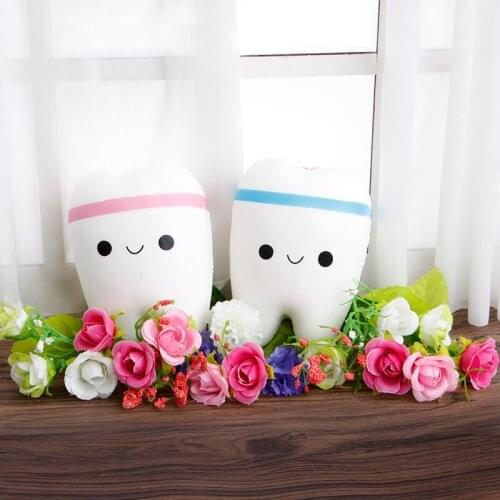 Creative Tooth Jumbo Squishy Slow Rising Squeeze Stress Hand Soft Toy Phone Pendant Squeeze Toys Stress Relief Toy