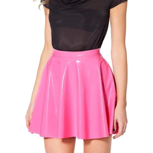 Latex Mini Skirt Women Summer Rubber Skirt