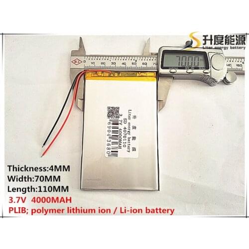 Li-Po 1pcs [SD] 3.7V,4000mAH,[4070110] Polymer lithium ion / Li-ion battery for TOY,POWER BANK,GPS,mp3,mp4,cell phone,speaker
