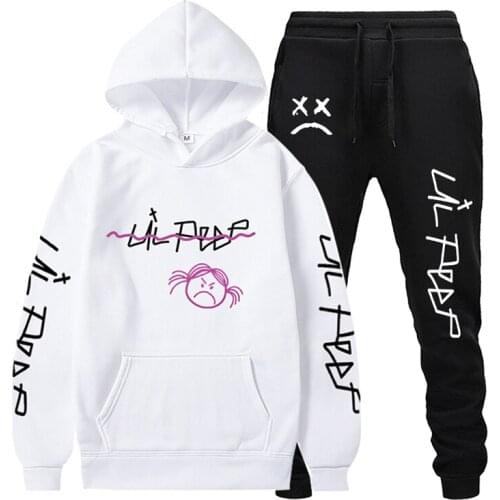 Lil Peep Mens Sets Sad Boy Hoodies Suits Sportswear Warm Hoodies And Sweatpants Casual Pullovers Joggers Wholesale Tracksuit