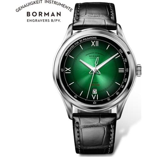 BORMAN 2021 Top Luxury Brand Men Watch Sapphire Glass Green Dial High Quality Wristwatch Business Automatic Mechanical Watches