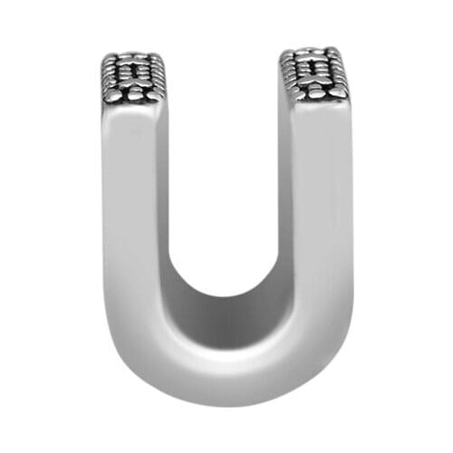 Wholesale 925 Sterling Silver Alphabet Letter U Number Beads Charms for Jewelry Making Fits Original Charms Bracelets Argent