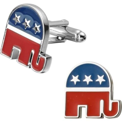 A pair of high quality red flag Blue Enamel Cufflinks stars wedding gift brand mens shirt cuff Cufflinks