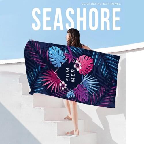 Portable Quick Fast Dry Sand Outdoor Travel Swim Blanket Thin Yoga Mat 2021 Tropical Plants Microfiber Pool Beach Towel